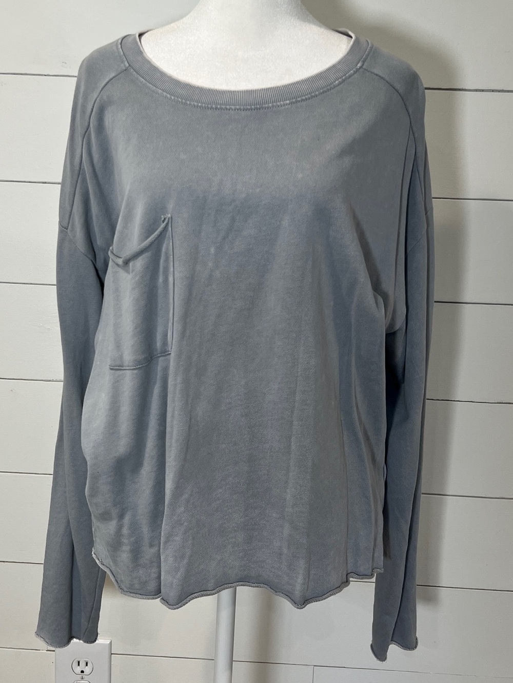 ZSupply Relaxed Long-Sleeve Tee in Light Gray